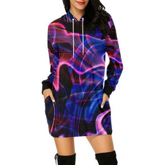 women's long sleeve festival hoodie dress - cosplay moon