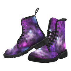 men's rave purple lace-up canvas boots - cosplay moon