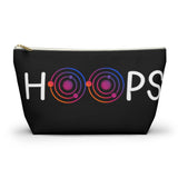 Hoops Black Makeup Bag w T-bottom - gifts for hula hoopers and flow artists