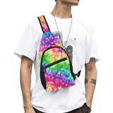 Vivid Tie-Dye Rave Chest Bag - multiple storage pockets, padded shoulder strap, adjustable