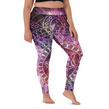 ornamental festival leggings, plus size, raves, gym, high-waist, purple abstract print, sizes xs to XL - cosplay moon
