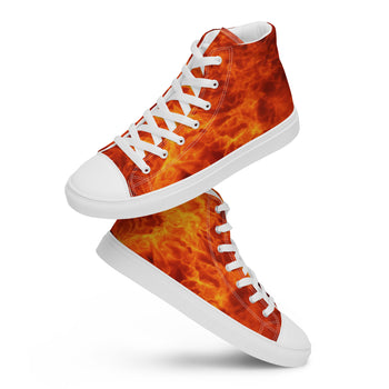 fire men's high top canvas shoes - cosplay moon