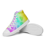 womens pastel leopard high top canvas shoes - cosplay moon - festival shoes