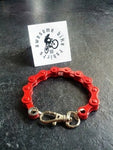 Red Bicycle Chain Bracelet Great Gift for Any Cyclist or          Bike Rider - Awesome Bike Gifts - Bike Essentials Accessories          And T-shirts