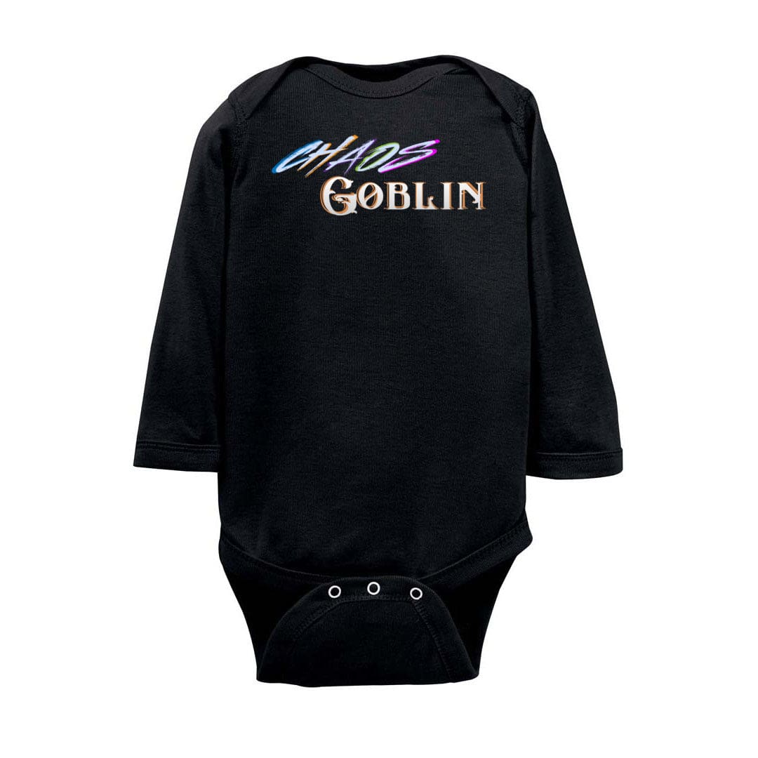 Chaos Goblin Unisex Baby Fine Jersey Longsleeve Bodysuit - Black / NB