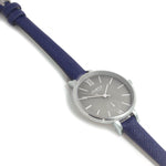 Amalfi Petite Vegan Leather Silver/Grey/Marine Blue Watch Hurtig Lane Vegan Watches