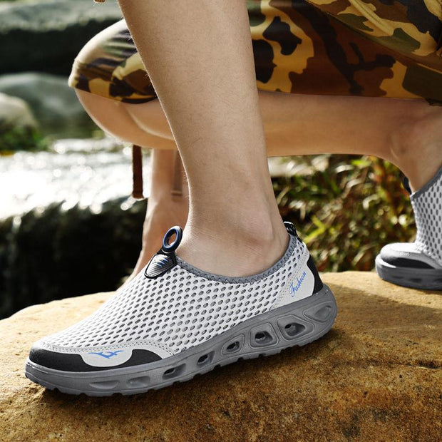 large size men honeycomb mesh quick drying upstream shoes casual beach shoes