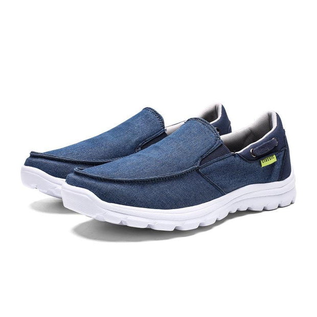 men washed canvas comfy soft sole slip on casual shoes