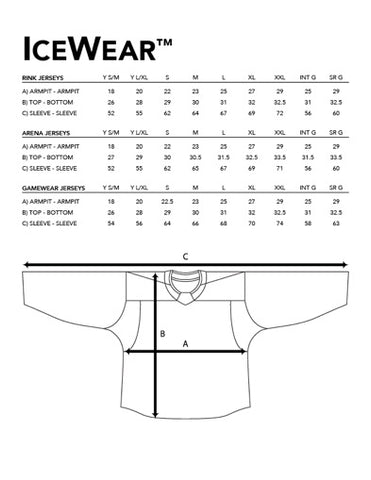 NHL Youth Jerseys (Size Chart)