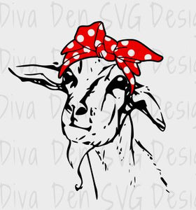 Goat With Bandana Svg Diva Den Designs