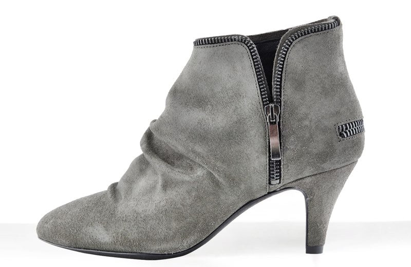 silver kitten heel ankle boots