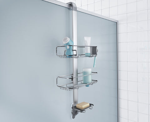 Shower Caddy Hanging over Shower Head Small Rust Roof Shower