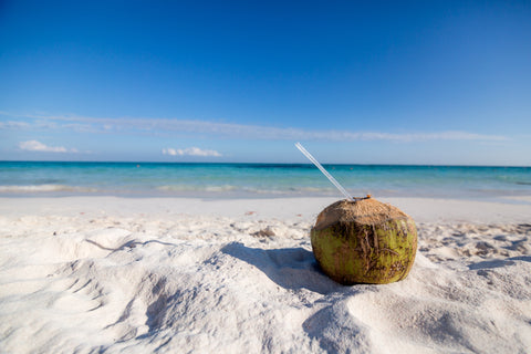 coconut on a sandy beach