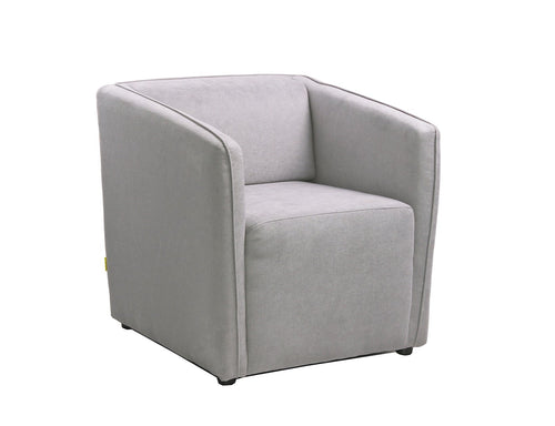 Bent Armchair Light Grey Fabric