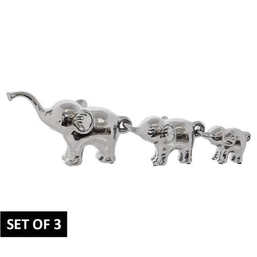 Large Set of 3 Elephant Figurines