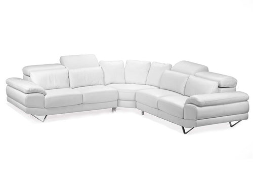 Dennis White Leather Corner Couch (More colours avail)