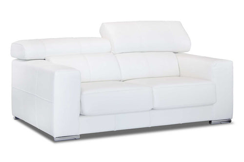 Luanda 2 Seater White Leather Sofa