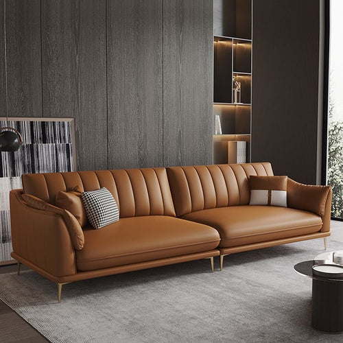 Londres Brown Leather Custom Couch