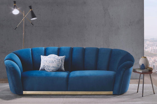 MILES 2 Seater Blue Velvet Sofa