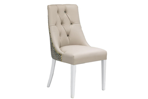 Premium Dining Chairs Taupe Leather
