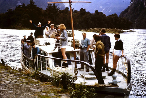 freedom walk Otago Tramping Club members arrive at Sandfly Point in 1965