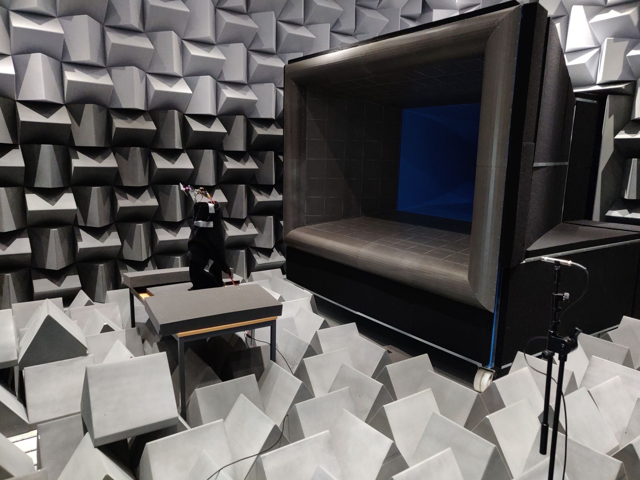 wind tunnel in anechoic room
