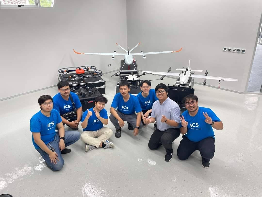 icreativesystems co ltd. with drone at university in bangkok