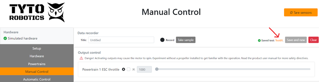 Step 2: Manual control