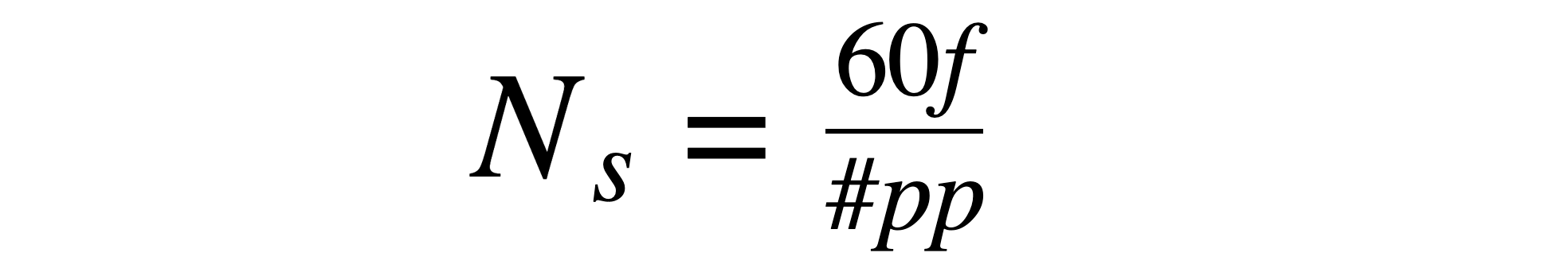 pole pair formula speed=60*frequency/ pole pairs