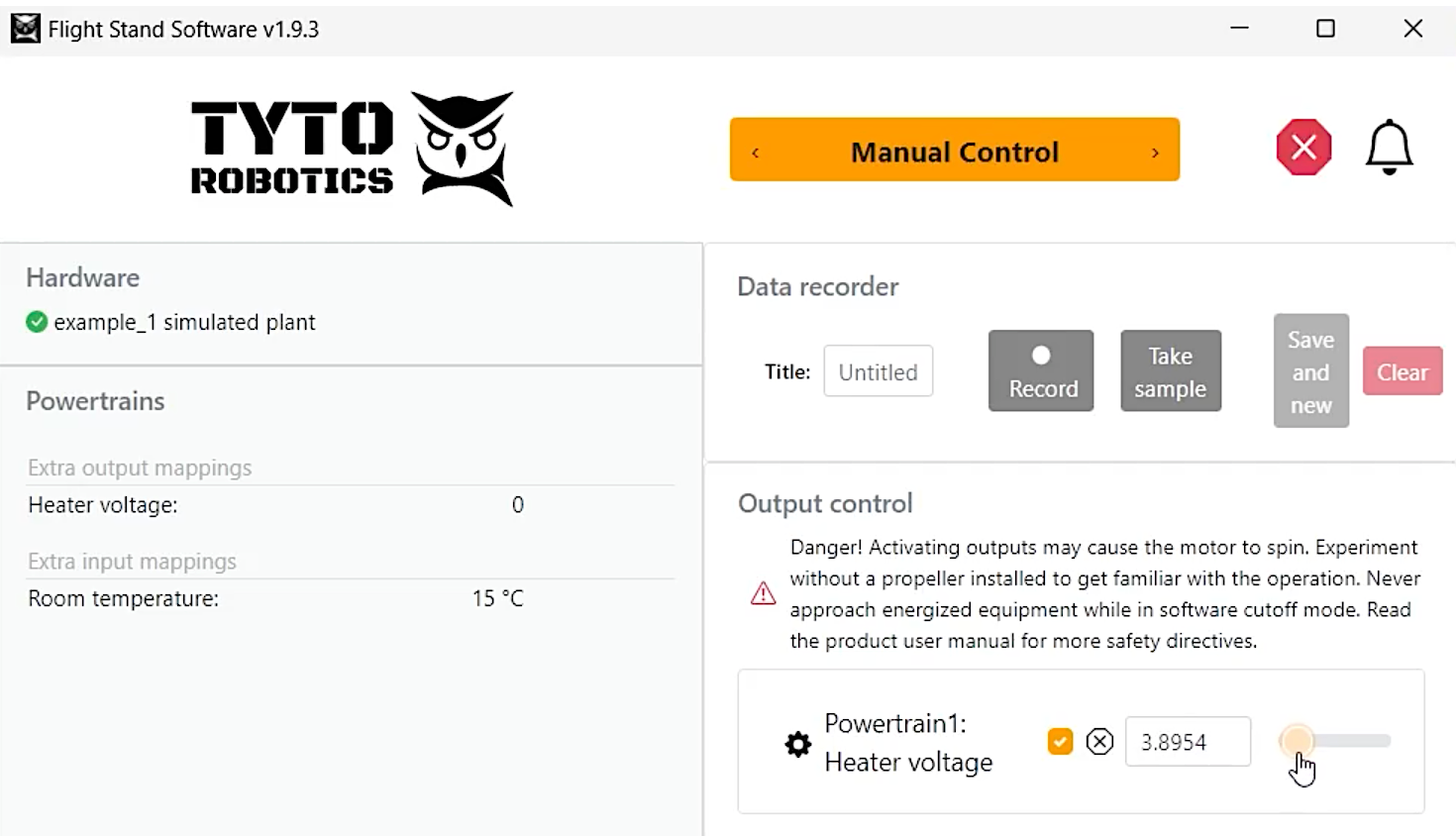 heater in manual control tab