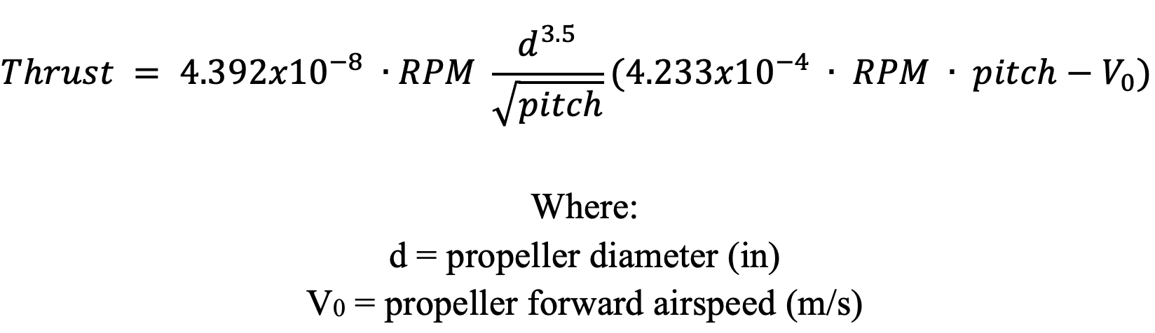 propeller thrust calculation