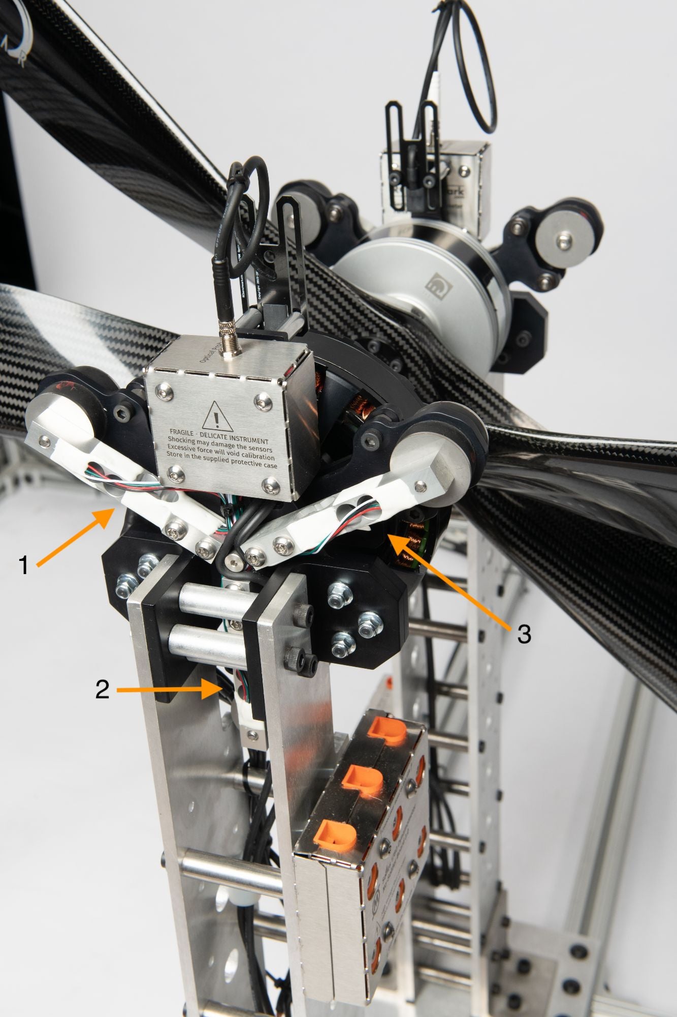 Load cells to measure motor thrust and torque