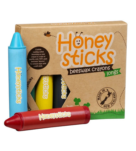 Honeysticks 100% Pure Beeswax Crayons (12 Pack) - Non Toxic Crayons  Handmade with Natural Beeswax and Food Grade Colours - Child / Toddler  Safe, Easy