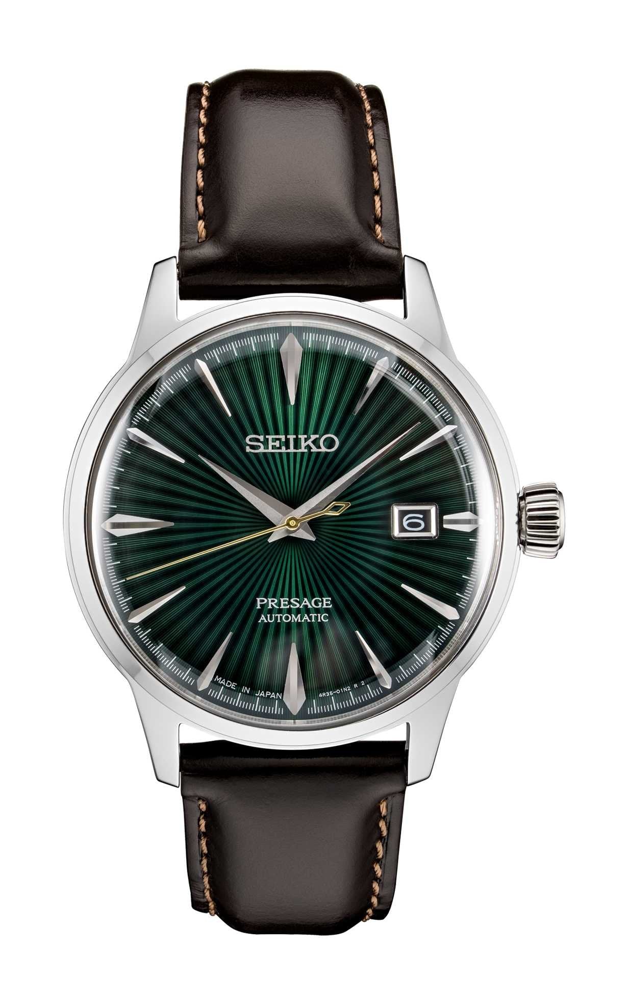 Seiko Men's Presage Cocktail Time Watch with Green Dial & Brown Leathe –  Security Jewelers Duluth, MN