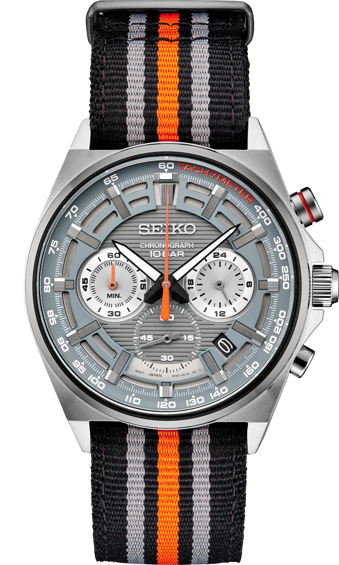 Seiko Men's Essentials Stainless Steel Watch with Black & Orange Nylon –  Security Jewelers Duluth, MN