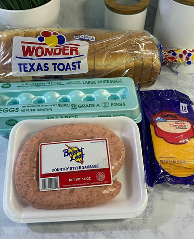 Bright Leaf Country Style Sausage, Egg and Cheese ingredients