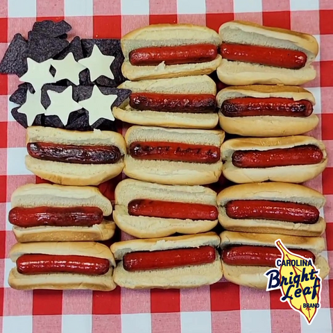 bright leaf hot dog american flag july 4th recipe