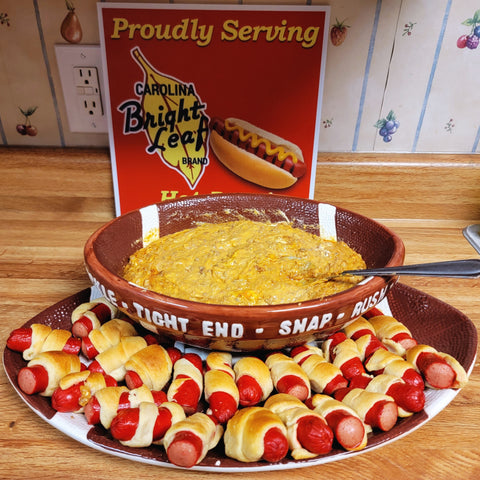bright leaf hot dog chili dip super bowl recipe nc