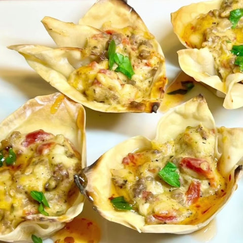 bright leaf sausage wontons appetizer recipe nc game day football