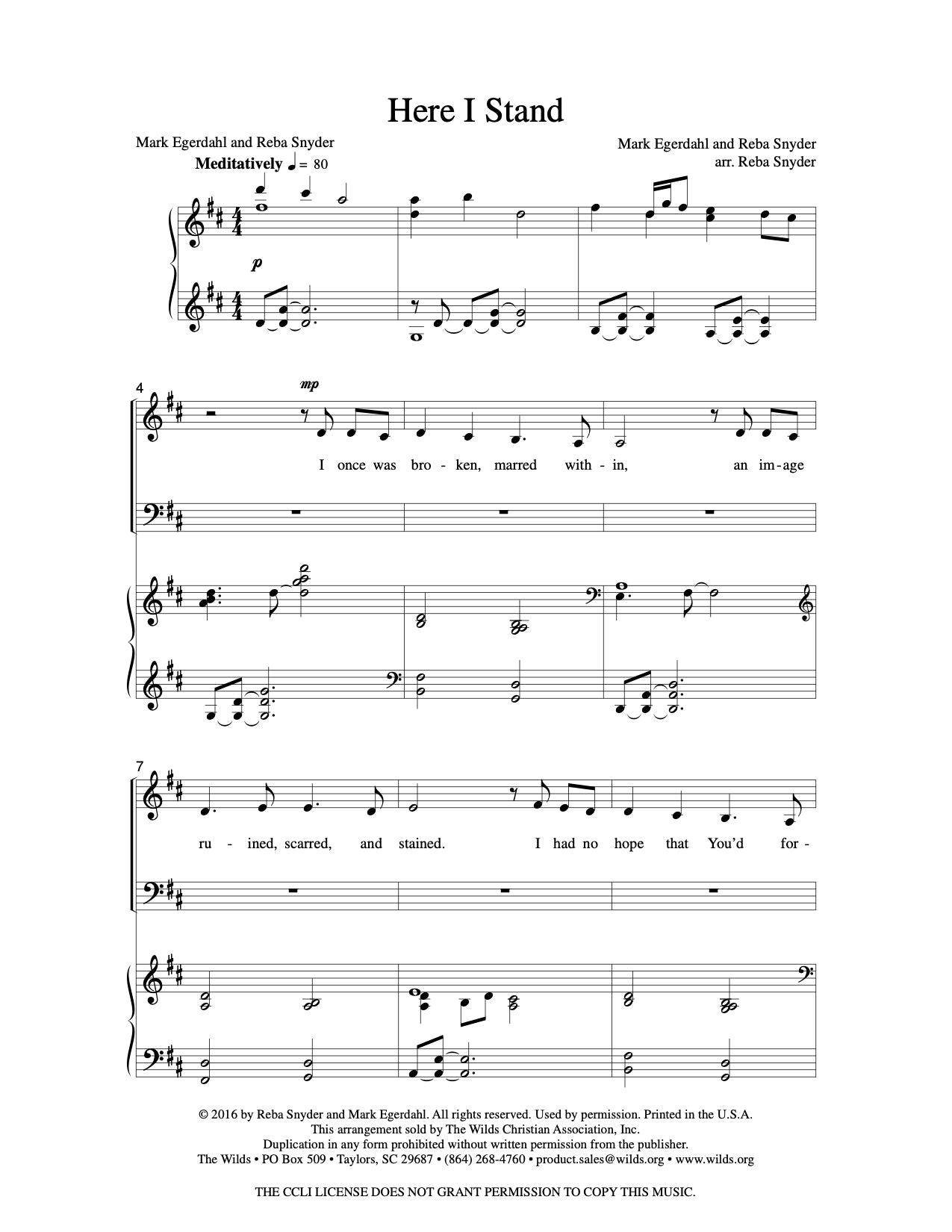 Here I Stand (SATB)