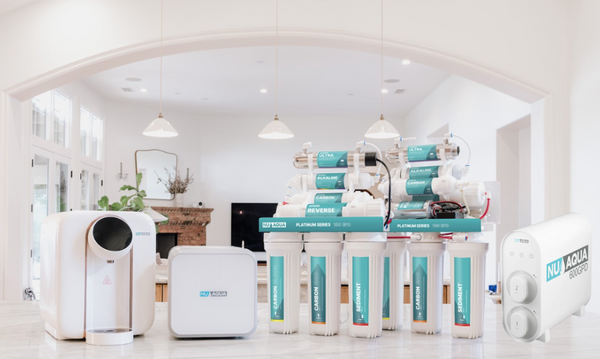 5 Reverse Osmosis Systems on a kitchen counter