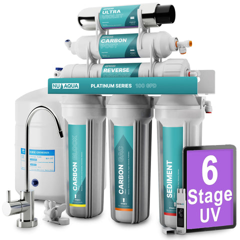 NU Aqua Platinum Series 6 Stage UV Ultraviolet 100GPD RO System