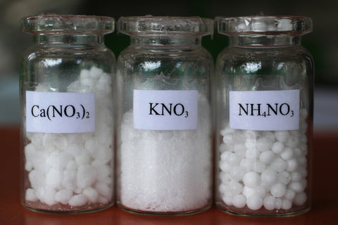 Various compounds labeled in glass jars