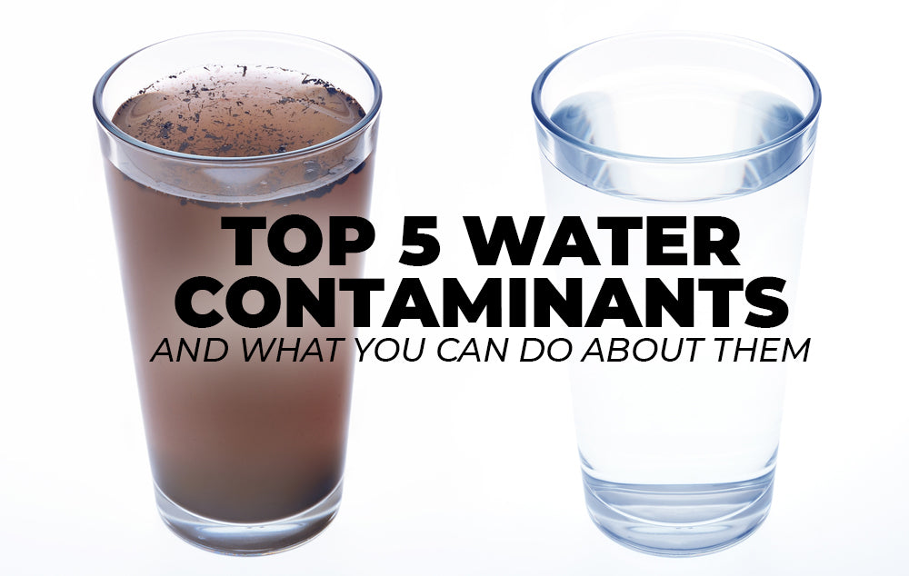 Top 5 Contaminants in Water - glass of clean water next to a glass of dirty water 