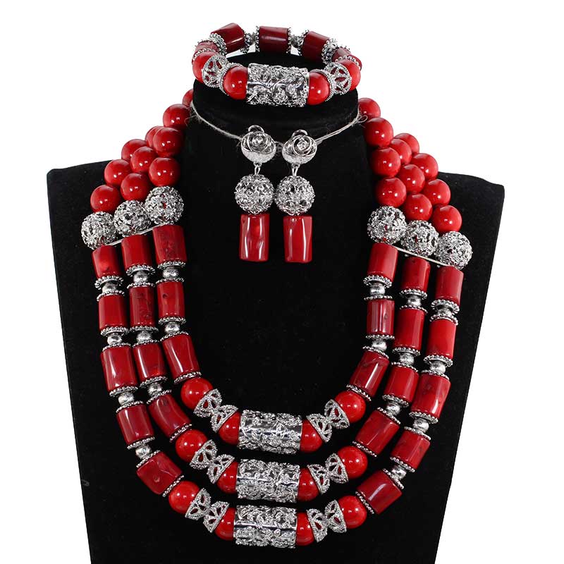 coral costume necklace