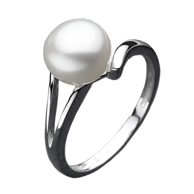 925 Sterling Silver pearl Wedding Ring 