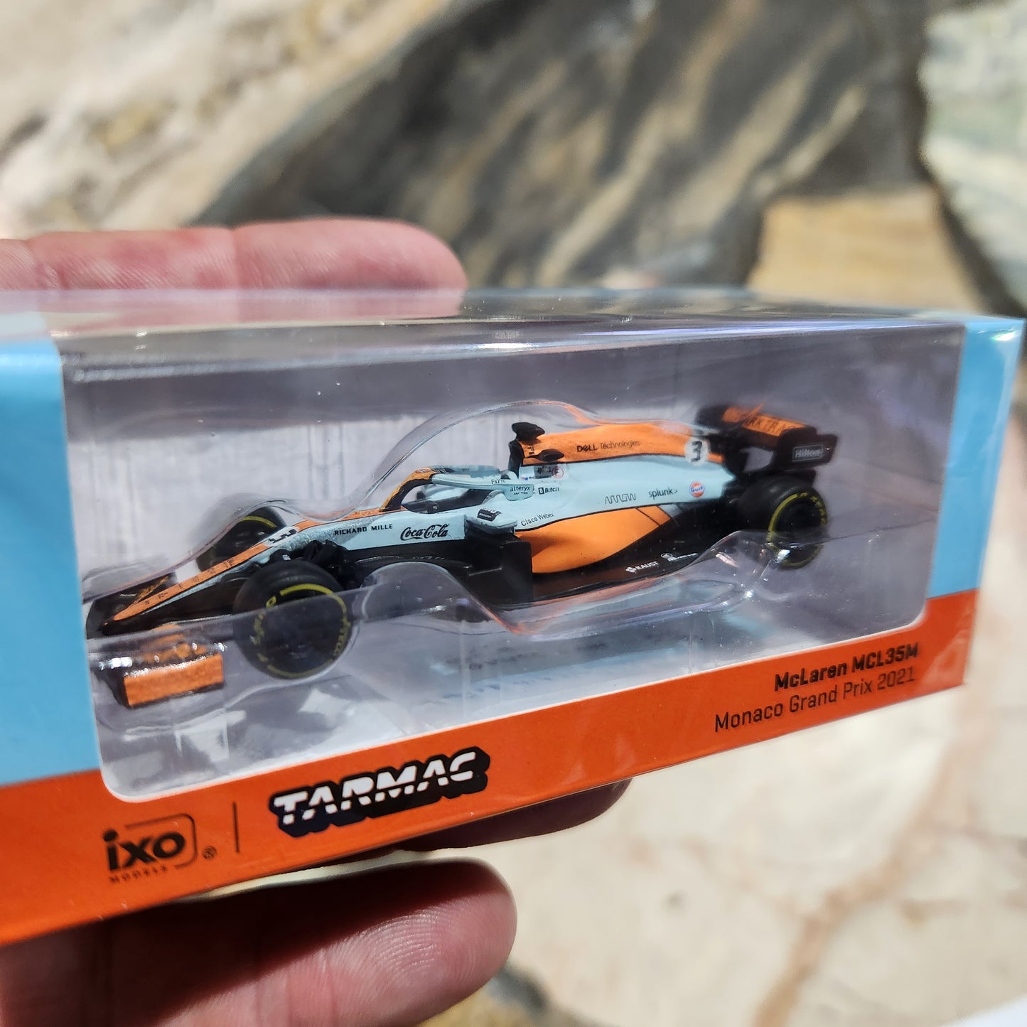 Tarmac Works - 2021 Daniel Ricciardo MCL35M - Monaco F1 Grand Prix Gul ...