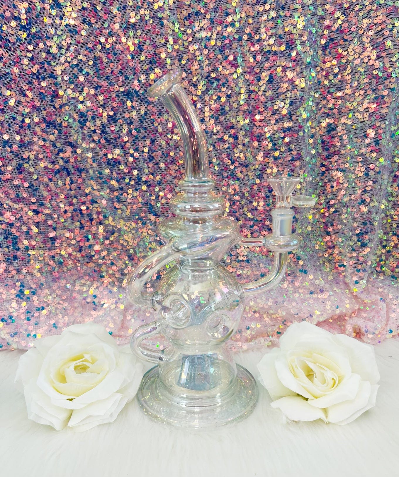 Crystal Water Pipe- Iridescent – Shop Burning Love