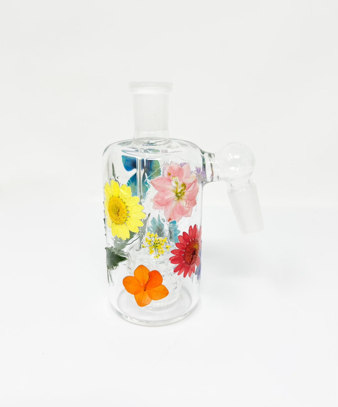 Printed Glass Water Bottle in Pressed Floral