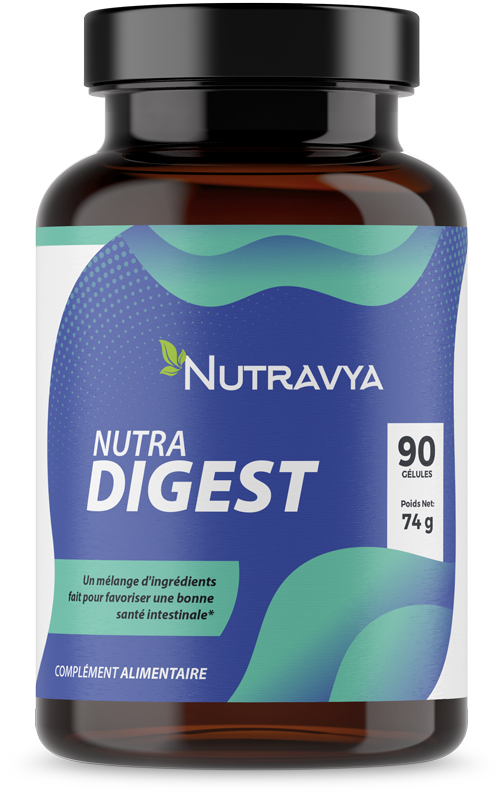 Nutra Digest 6 avis Mélange de support intestinal. Cette formule est conçue pour soutenir votre corps à soulager naturellement votre intestin en favorisant une paroi intestinale saine et vigoureuse. Le soutien de votre intestin est la clé pour vous garder en bonne santé, confortable et énergisé tous les jours. Nutra Digest combine 16 ingrédients entièrement naturels dans une formule puissante conçue pour protéger votre corps contre les endotoxines et favoriser le bien-être du corps entier.